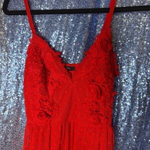 Red Lace Maxi Dress
